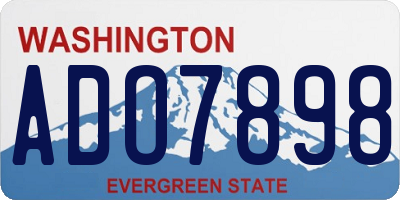 WA license plate ADO7898