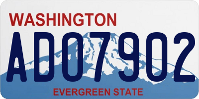 WA license plate ADO7902