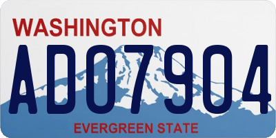 WA license plate ADO7904