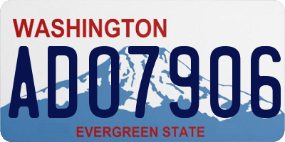 WA license plate ADO7906