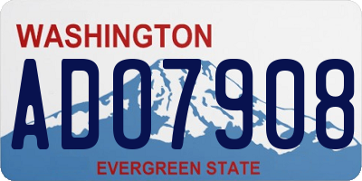 WA license plate ADO7908