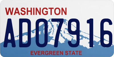 WA license plate ADO7916