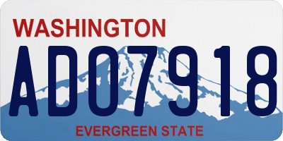 WA license plate ADO7918