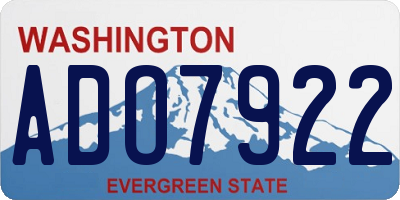 WA license plate ADO7922