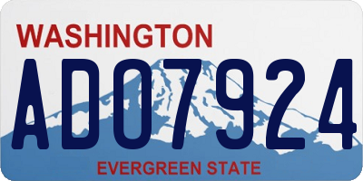 WA license plate ADO7924