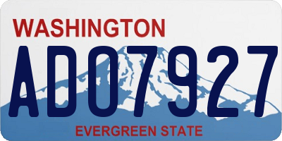 WA license plate ADO7927