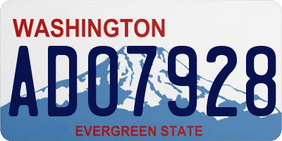 WA license plate ADO7928