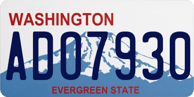 WA license plate ADO7930
