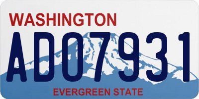 WA license plate ADO7931