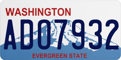 WA license plate ADO7932