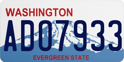 WA license plate ADO7933