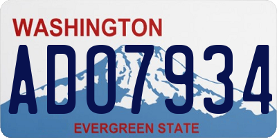 WA license plate ADO7934
