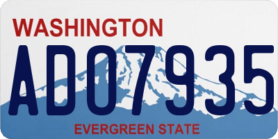 WA license plate ADO7935