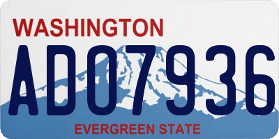 WA license plate ADO7936