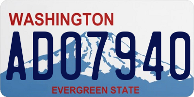 WA license plate ADO7940