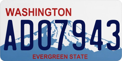 WA license plate ADO7943