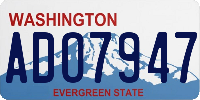 WA license plate ADO7947