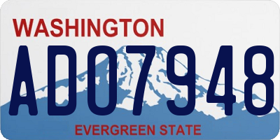 WA license plate ADO7948