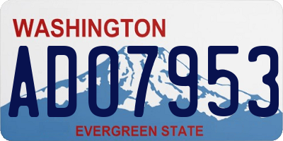 WA license plate ADO7953
