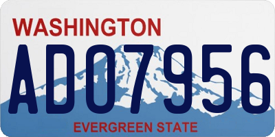 WA license plate ADO7956