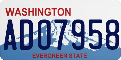 WA license plate ADO7958