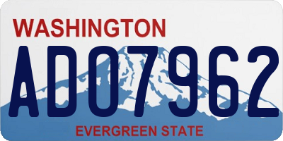 WA license plate ADO7962