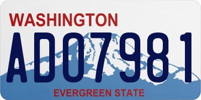 WA license plate ADO7981
