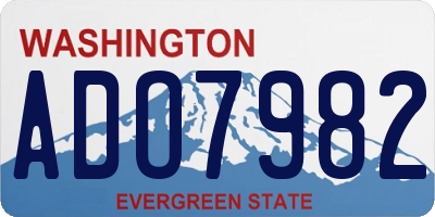 WA license plate ADO7982