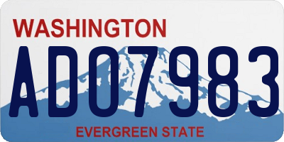 WA license plate ADO7983