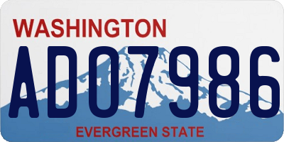 WA license plate ADO7986