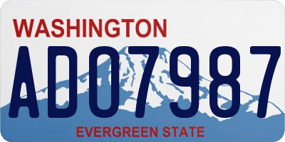 WA license plate ADO7987