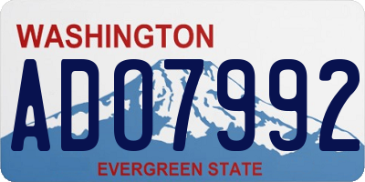 WA license plate ADO7992