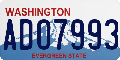 WA license plate ADO7993