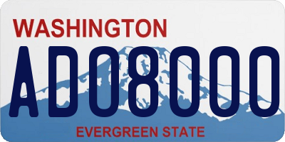WA license plate ADO8000