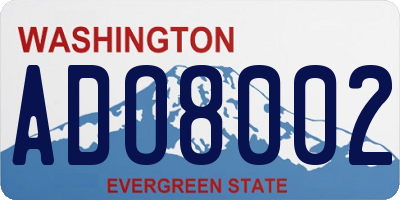 WA license plate ADO8002