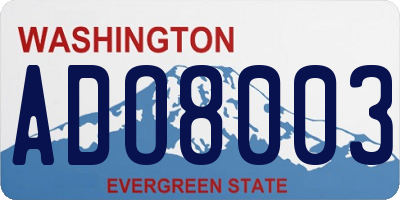 WA license plate ADO8003