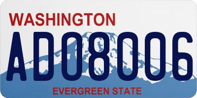 WA license plate ADO8006