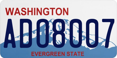 WA license plate ADO8007