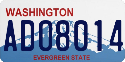 WA license plate ADO8014