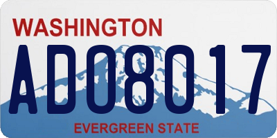 WA license plate ADO8017