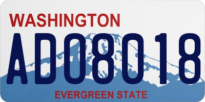 WA license plate ADO8018