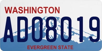 WA license plate ADO8019