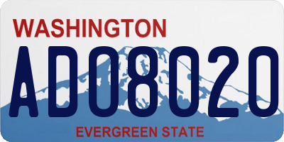 WA license plate ADO8020