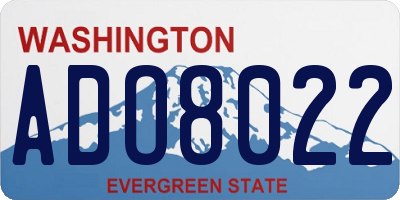 WA license plate ADO8022
