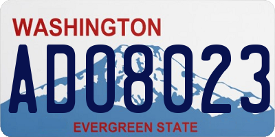 WA license plate ADO8023