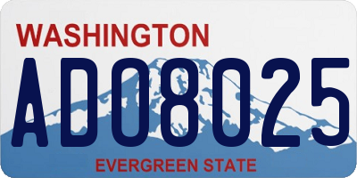 WA license plate ADO8025