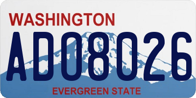 WA license plate ADO8026
