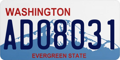 WA license plate ADO8031