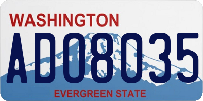 WA license plate ADO8035