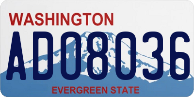 WA license plate ADO8036